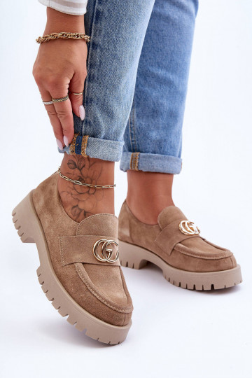 Féminin chaussures en daim avec des ornements beige Rosefalls