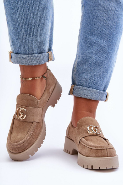 Dames schoenen van suède met ornamenten beige Rosefalls Dames schoenen van suède met ornamenten beige Rosefalls