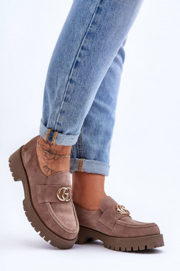 Damen Wildlederpumps mit Ornamenten in Sandfarbe Rosefalls