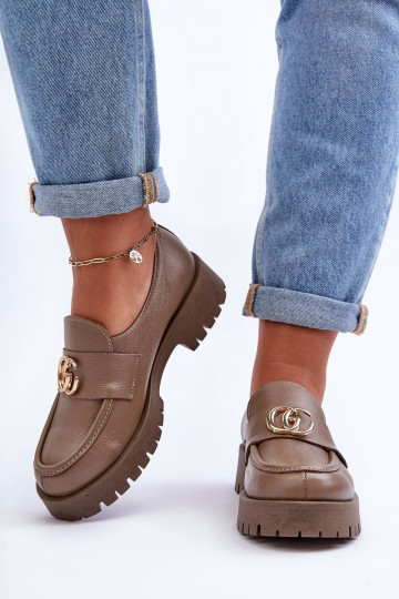 Chaussures en cuir naturel avec des ornements beige Rosefalls