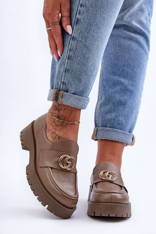 Chaussures en cuir naturel avec des ornements beige Rosefalls Chaussures en cuir naturel avec des ornements beige Rosefalls