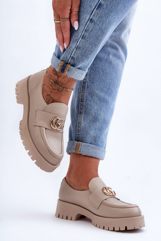 Chaussures en cuir naturel avec des ornements beige Rosefalls Chaussures en cuir naturel avec des ornements beige Rosefalls