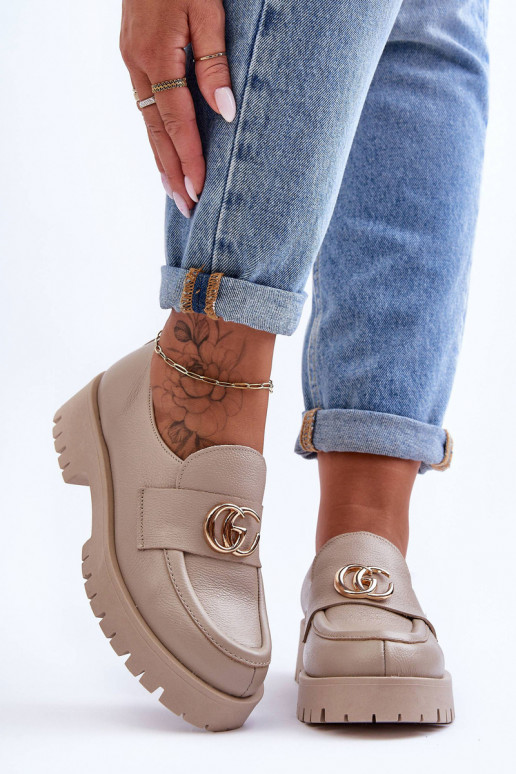 Echt leren schoenen met ornamenten beige Rosefalls Echt leren schoenen met ornamenten beige Rosefalls