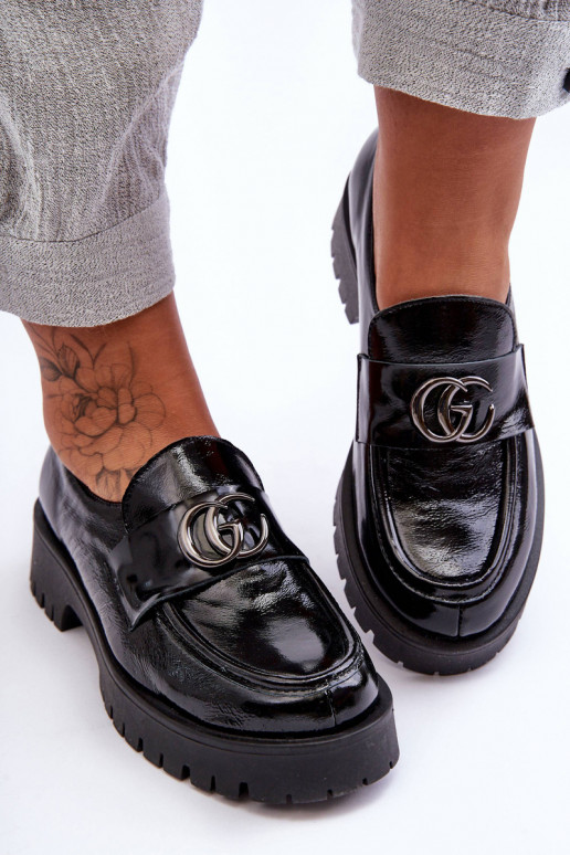 Chaussures en cuir naturel avec des ornements couleur noire Rosefalls Chaussures en cuir naturel avec des ornements couleur noire Rosefalls