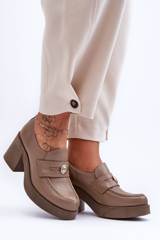 Peau chaussures Féminin avec des talons beige Lemar Dunadia Peau chaussures Féminin avec des talons beige Lemar Dunadia
