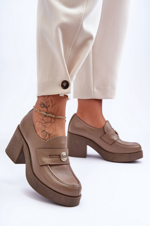 Haut Schuhe Feminin mit Absätzen Beige Lemar Dunadia Haut Schuhe Feminin mit Absätzen Beige Lemar Dunadia