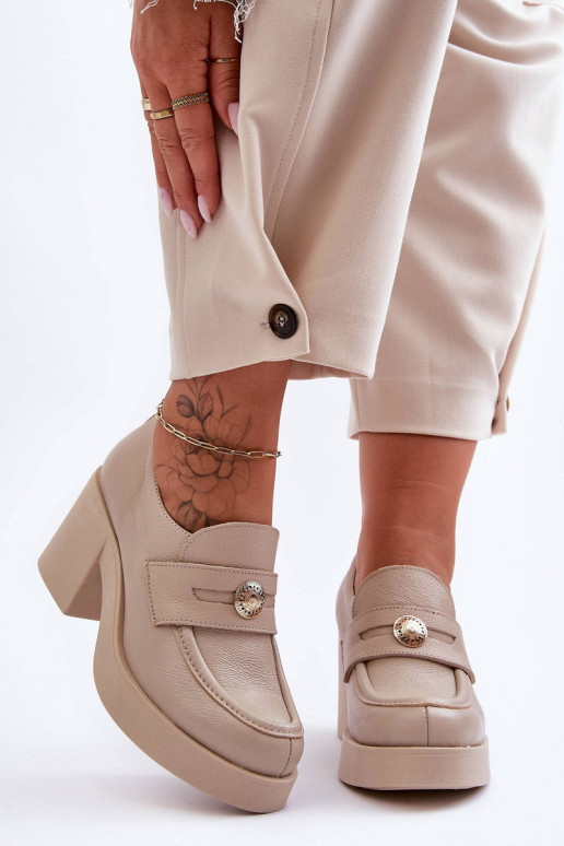 Peau chaussures Féminin avec des talons beige Lemar Dunadia Peau chaussures Féminin avec des talons beige Lemar Dunadia