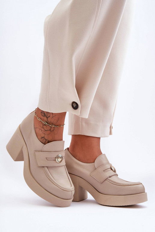 Leer schoenen Dames met hakken beige Lemar Dunadia Leer schoenen Dames met hakken beige Lemar Dunadia