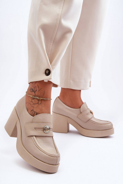 Haut Schuhe Feminin mit Absätzen Beige Lemar Dunadia Haut Schuhe Feminin mit Absätzen Beige Lemar Dunadia