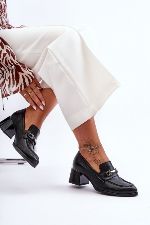 Pratique Peau Chaussures couleur noire Lemar Damira Pratique Peau Chaussures couleur noire Lemar Damira