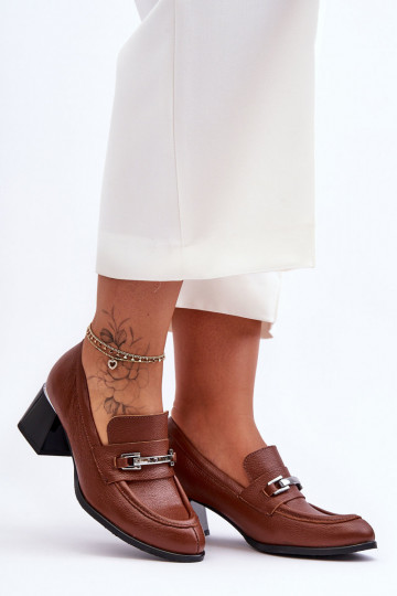 Chaussures en cuir confortables couleur marron Lemar Damira 2