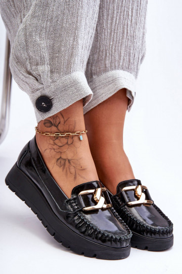 Leer Mocassins met platform met ornamenten zInart Lemar Desmond