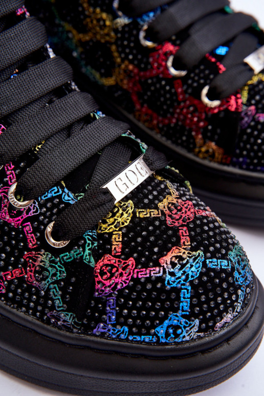 baskets avec une plateforme Cristal de montagne GOE MM2N4009 couleur noire baskets avec une plateforme Cristal de montagne GOE MM2N4009 couleur noire