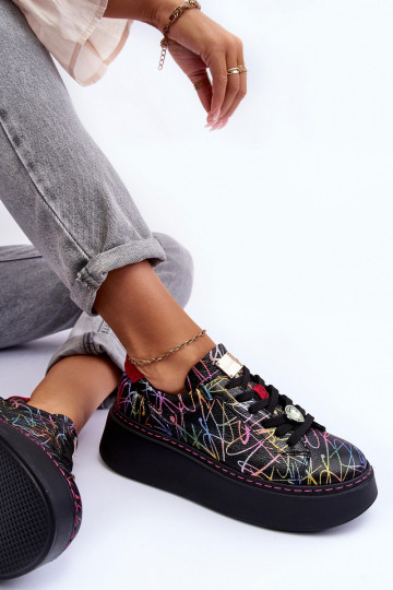 Leer sportschoenen met platform Het heeftciejka 06191-39 Verschillende kleuren