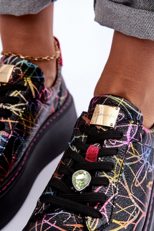 Leer sportschoenen met platform Het heeftciejka 06191-39 Verschillende kleuren