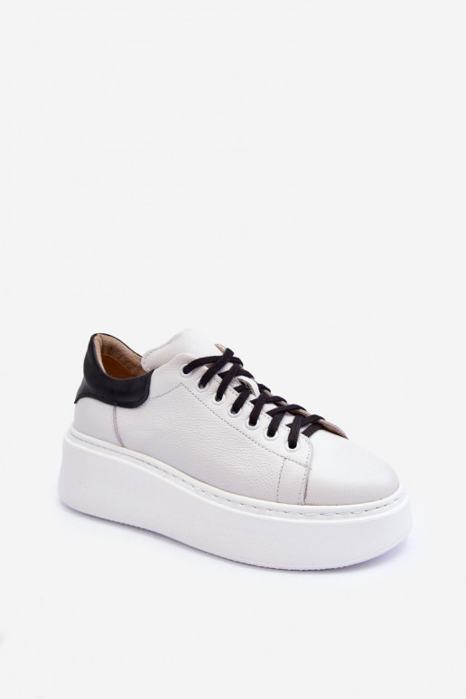 Féminin baskets Peau avec une plateforme Blanc-couleur noire Lemar 10150 Féminin baskets Peau avec une plateforme Blanc-couleur noire Lemar 10150