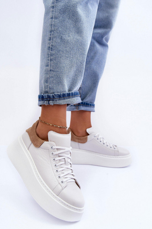 Féminin baskets Peau avec une plateforme couleur blanche Lemar 10150 Féminin baskets Peau avec une plateforme couleur blanche Lemar 10150