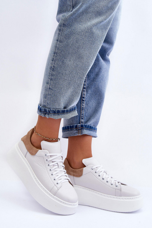 Féminin baskets Peau avec une plateforme couleur blanche Lemar 10150 Féminin baskets Peau avec une plateforme couleur blanche Lemar 10150