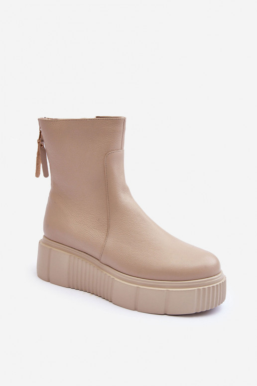 Dameslaarzen met platform beige Lemar Jenefer Dameslaarzen met platform beige Lemar Jenefer