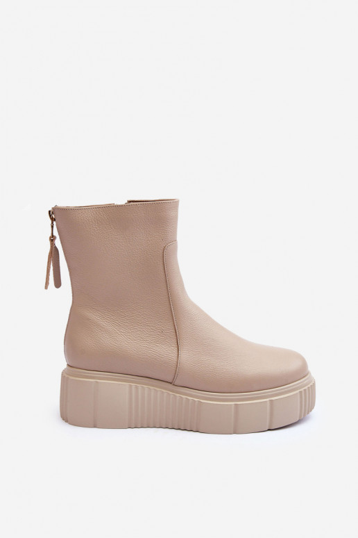 Bottes pour femmes avec une plateforme beige Lemar Jenefer