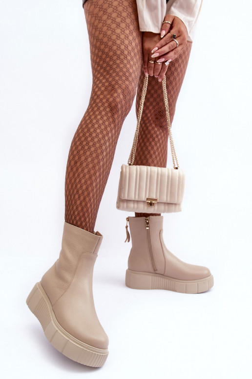 Damenstiefel mit einer Plattform Beige Lemar Jenefer Damenstiefel mit einer Plattform Beige Lemar Jenefer