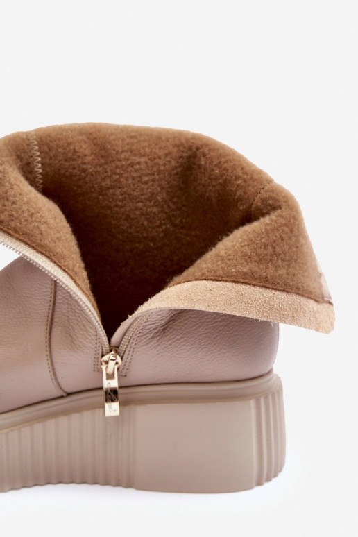 Bottes pour femmes avec une plateforme beige Lemar Jenefer