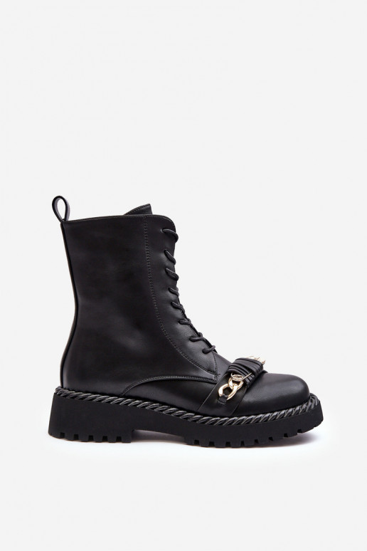 Bottes pour femmes bottes d équitation hautes avec des ornements couleur noire S.Barski MR870-68 Bottes pour femmes bottes d équitation hautes avec des ornements couleur noire S.Barski MR870-68