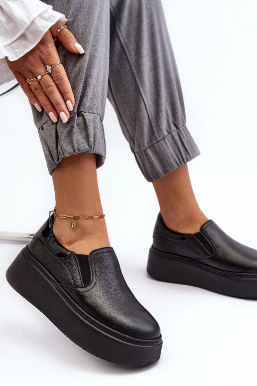 Leer sportschoenen Dames met platform zInart Lemar Het heeftnish