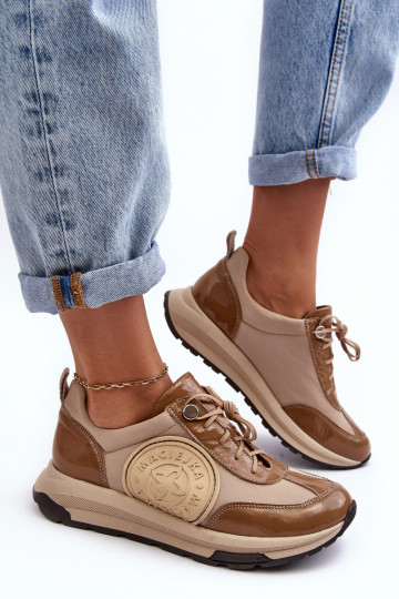 Dames sportschoenen Leer Het heeftciejka 06295-04 beige