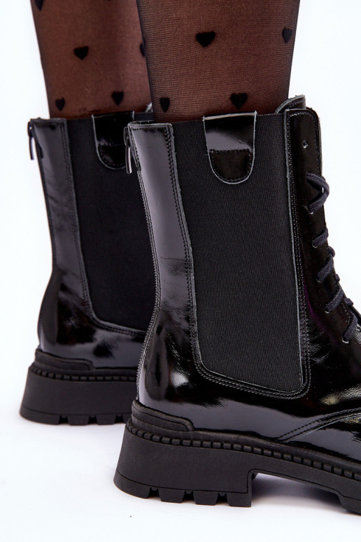 Leer Dames Enkellaarsjes voor Inerknemers met veters zInart Nicole 2836