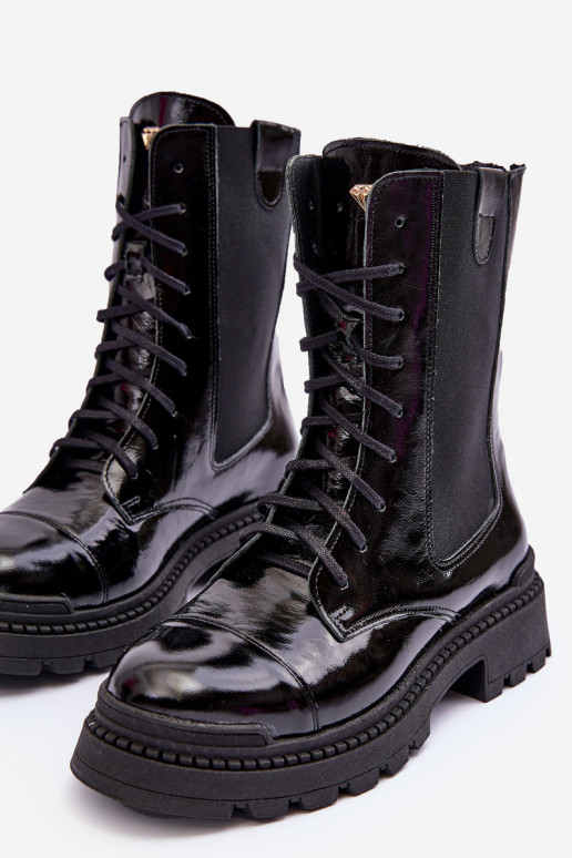 Leer Dames Enkellaarsjes voor Inerknemers met veters zInart Nicole 2836