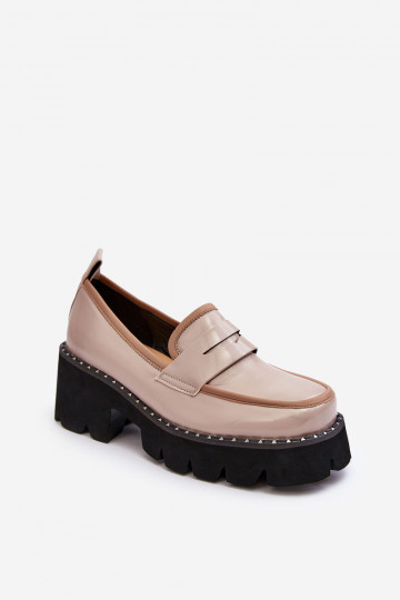 Leer Dames Mocassins D&A MR870-32 beige