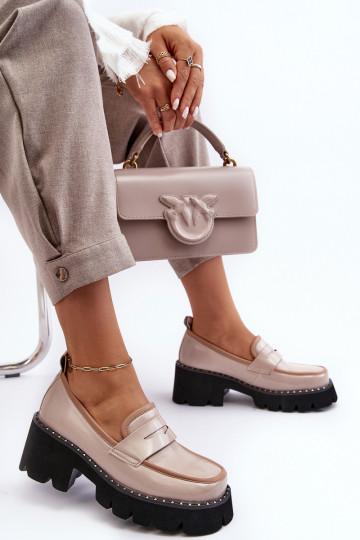 Leer Dames Mocassins D&A MR870-32 beige 2