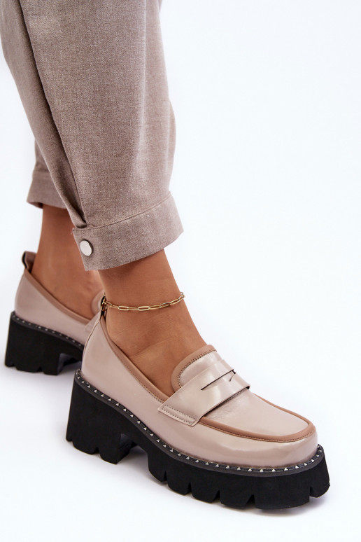 Leer Dames Mocassins D&A MR870-32 beige