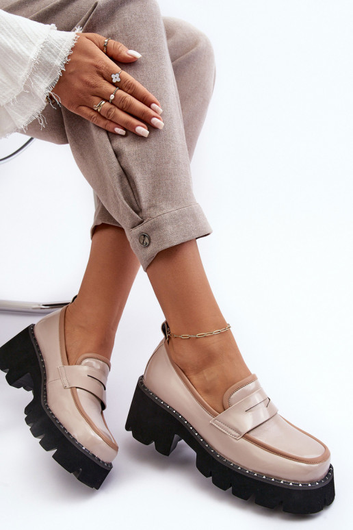 Leer Dames Mocassins D&A MR870-32 beige