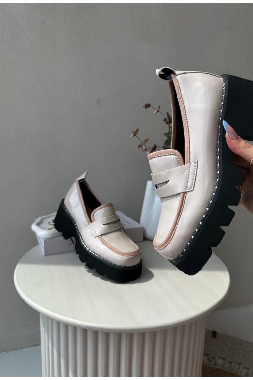 Leer Dames Mocassins D&A MR870-32 beige