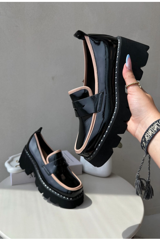 Peau Féminin Mocassins D&A MR870-32 couleur noire Peau Féminin Mocassins D&A MR870-32 couleur noire