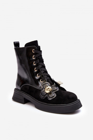 À la mode Féminin Bottes avec fermetures éclair avec de beaux détails D&A MR870-76 couleur noire 2