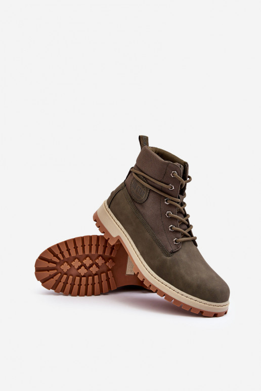 Het heeftnnen Laarzen schoenen Memory Foam kaki kleuren Big Star KK174205 Het heeftnnen Laarzen schoenen Memory Foam kaki kleuren Big Star KK174205