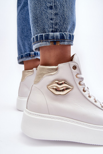 Chaussures de loisirs Grand avec fermetures éclair Lemar couleur blanche Katerin