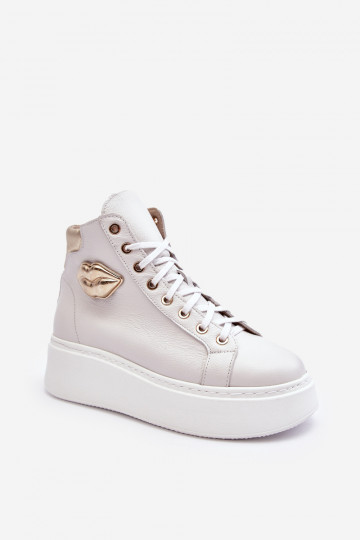 Chaussures de loisirs Grand avec fermetures éclair Lemar couleur blanche Katerin 2