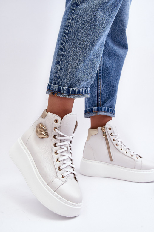 Chaussures de loisirs Grand avec fermetures éclair Lemar couleur blanche Katerin Chaussures de loisirs Grand avec fermetures éclair Lemar couleur blanche Katerin