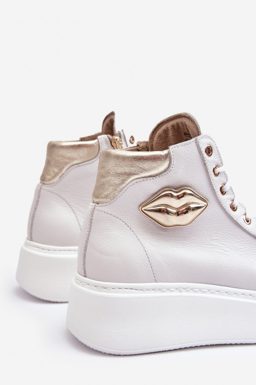 Chaussures de loisirs Grand avec fermetures éclair Lemar couleur blanche Katerin Chaussures de loisirs Grand avec fermetures éclair Lemar couleur blanche Katerin