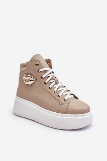 Vrijetijdsschoenen Hoog met ritssluitingen Lemar beige Katerin 2