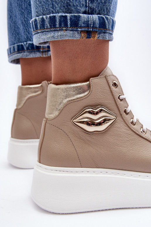 Vrijetijdsschoenen Hoog met ritssluitingen Lemar beige Katerin Vrijetijdsschoenen Hoog met ritssluitingen Lemar beige Katerin