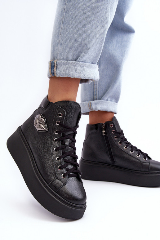 Chaussures de loisirs Grand avec fermetures éclair Lemar couleur noire Katerin Chaussures de loisirs Grand avec fermetures éclair Lemar couleur noire Katerin