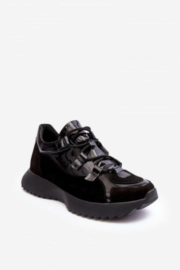 Leer met lakeffect sportschoenen Dames M01/2 Zazoo zInart 2