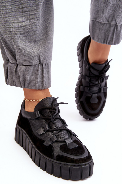 Dames Leer sportschoenen met platform M01/1 Zazoo zInart Dames Leer sportschoenen met platform M01/1 Zazoo zInart