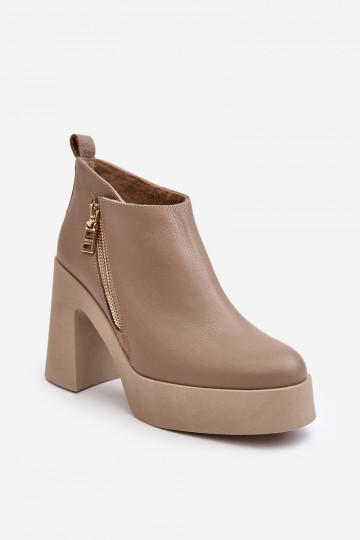 Bottes pour femmes Sur un énorme poteau avec fermetures éclair 1755 Zazoo beige 2