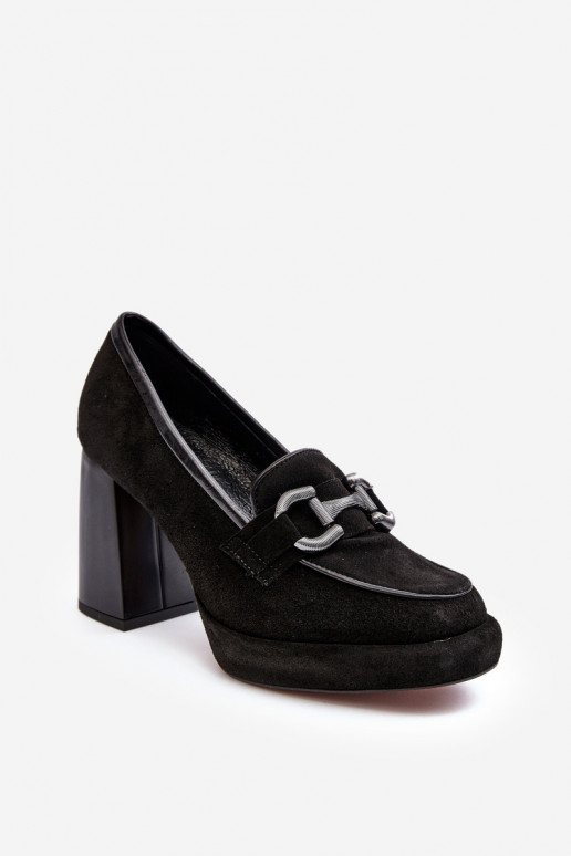 Haut Schuhe Auf einer riesigen Stange Laura Messi 2706 schZuarze Farbe